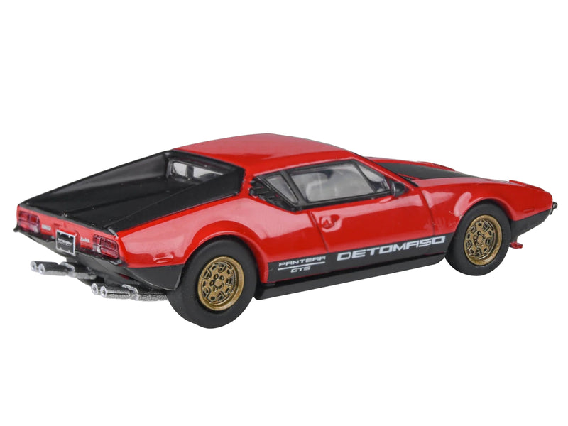 1972 De Tomaso Pantera Red and Black 1/64 Diecast Model Car by Paragon Models