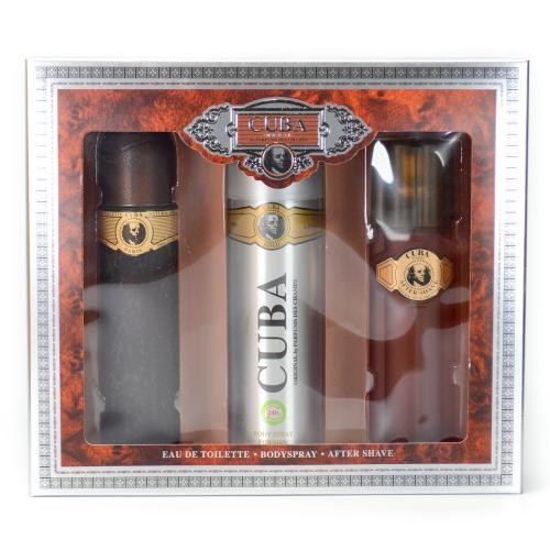 GIFT/SET GOLD 3 PCS.  3.4 FL Perfume By CUBA For MEN