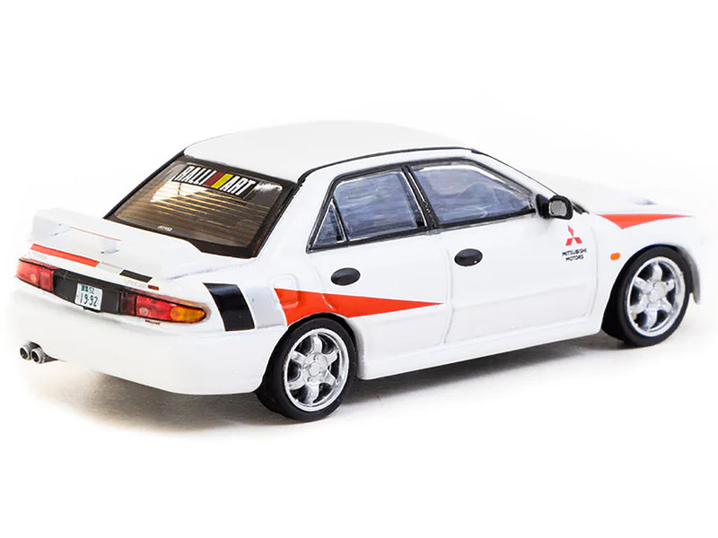 Mitsubishi Lancer RS Evolution RHD (Right Hand Drive) White with Red Accents "Global64" Series 1/64 Diecast Model by Tarmac Works