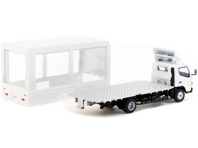 Mitsubishi Fuso Canter Mobile Display Truck RHD (Right Hand Drive) White "Truck64" Series 1/64 Diecast Model by Tarmac Works