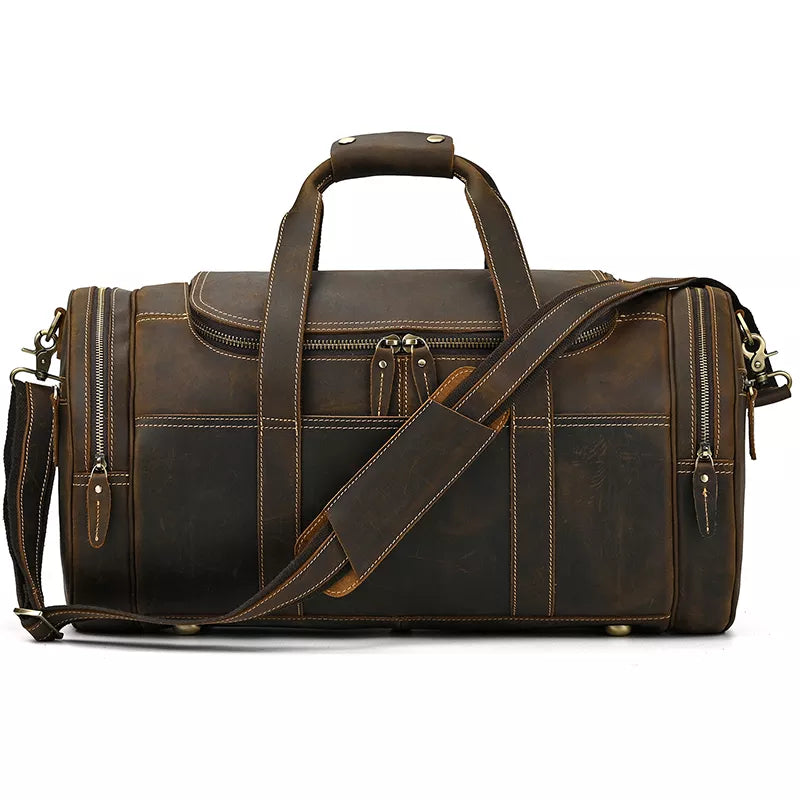 The Wainwright Weekender | Round  Vintage Leather Weekender