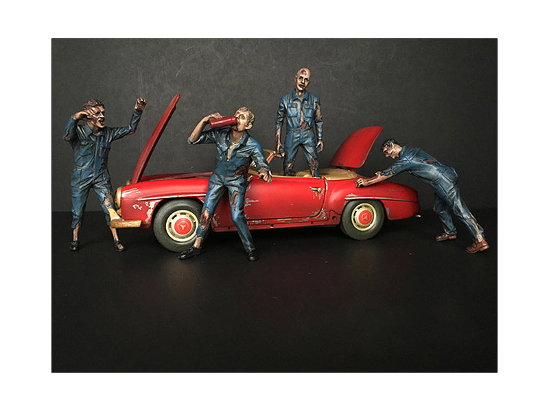 Zombie Mechanics 4 Piece Figurine Set Got Zombies?? for 1/18 Scale Models by American Diorama