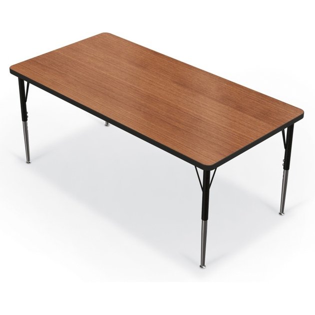 Activity Table - 30 X60  Rectangle - Amber Cherry Top Surface - Black Edgeband