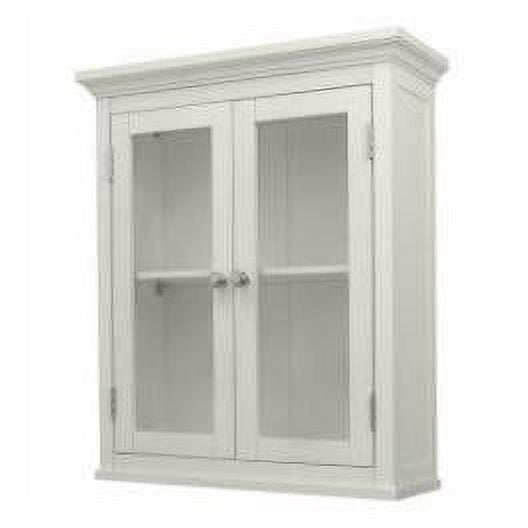 White Bathroom Floor Cabinet with Storage Drawer 2 Open Shelves