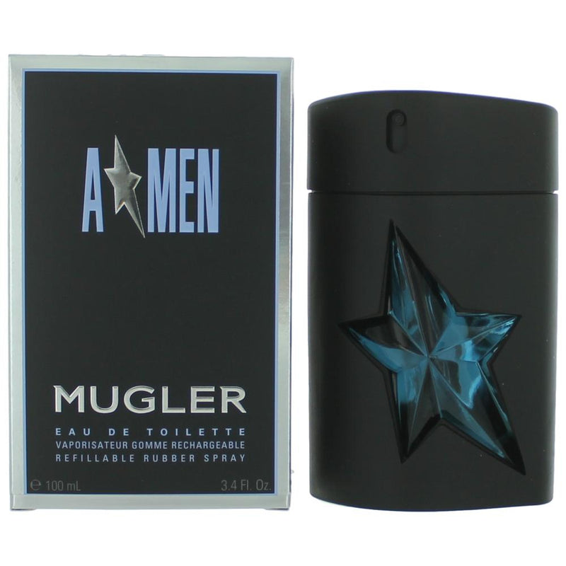 Angel by Thierry Mugler, (A*men) 3.4oz EDT Refillable Rubber Spray men