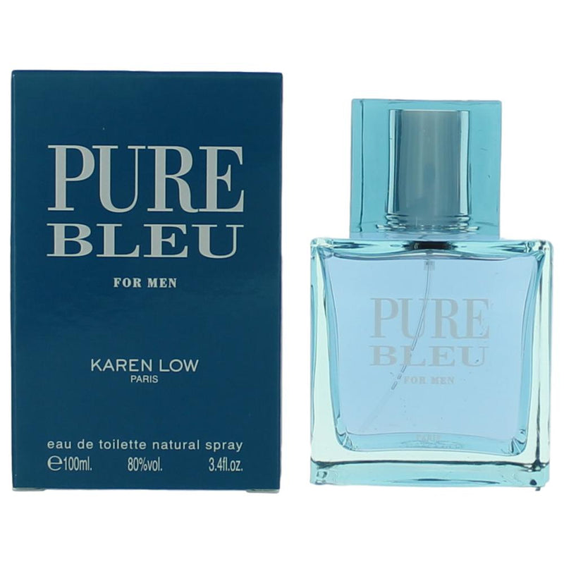 Pure Bleu by Karen Low, 3.4 oz EDT Spray for Men