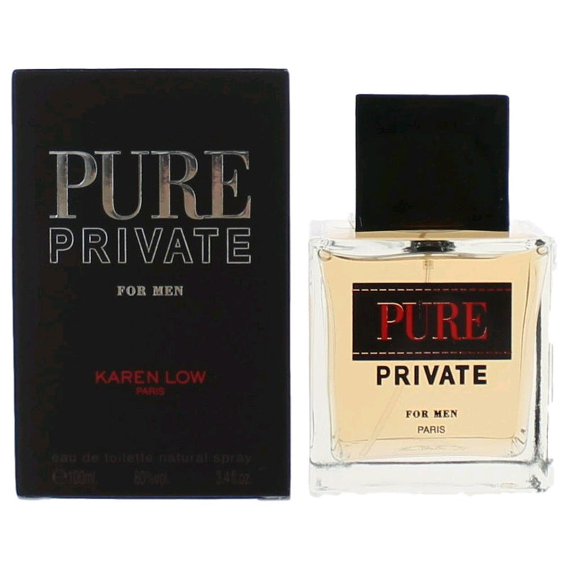 Pure Private by Karen Low, 3.4 oz EDT Spray for Men