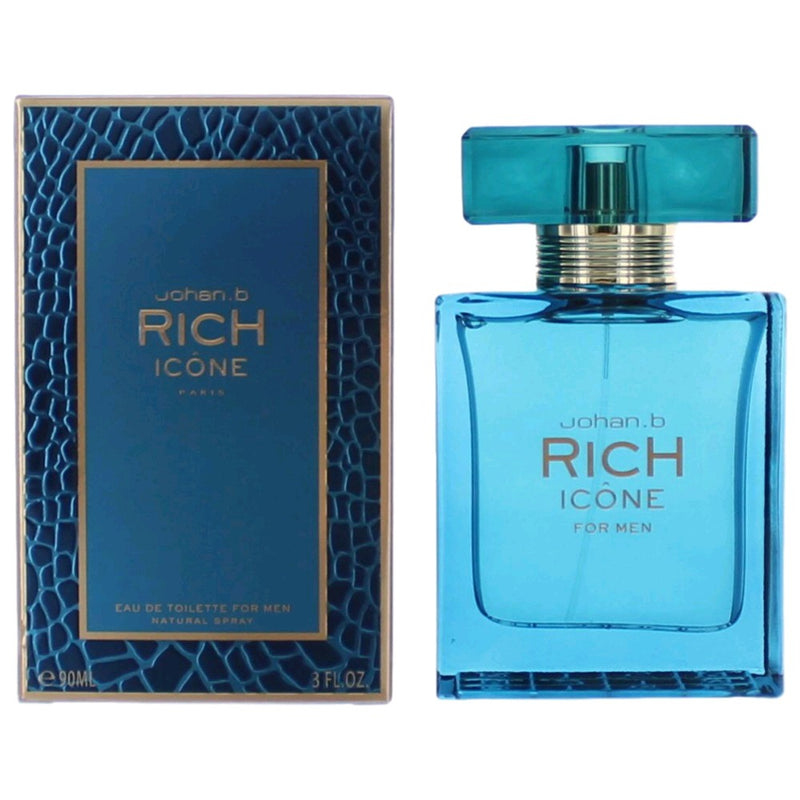 Rich Icone by Johan.b, 3 oz EDT Spray for Men