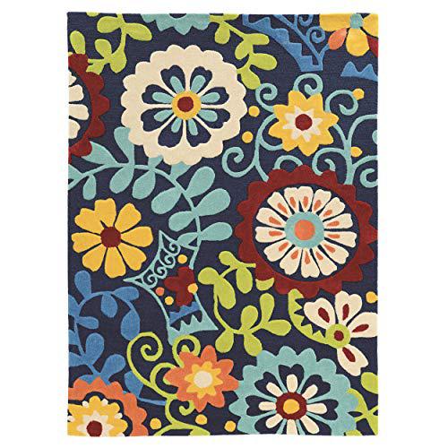 Trio Frond Navy & Blue 8x10, Rug