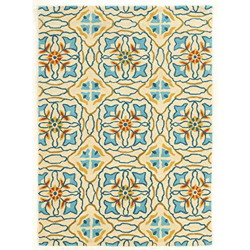 Trio Ettie Ivory & Blue 5x7, Rug