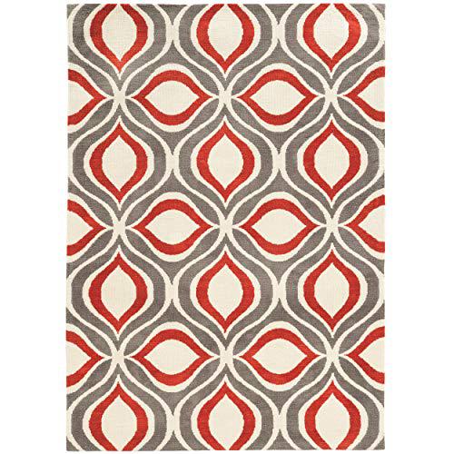 Geo Lenox Grey & RedOrange 8x10, Rug