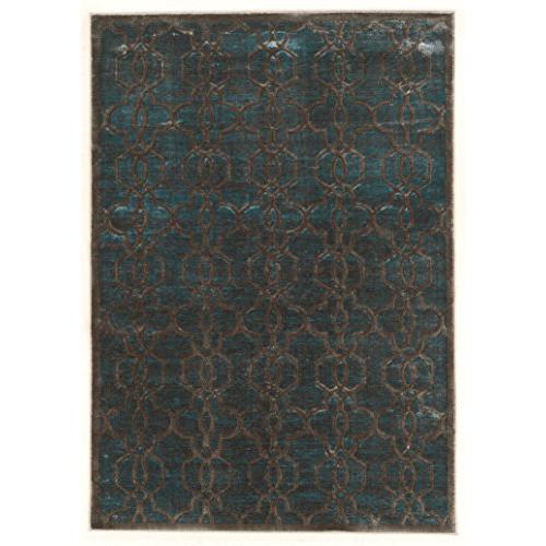 Platinum IronGate Blue & Cream 5x7.6, Rug