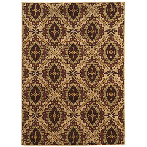 Ellegance  Emily Brown beige g Rug, Size 5' X 7'3"