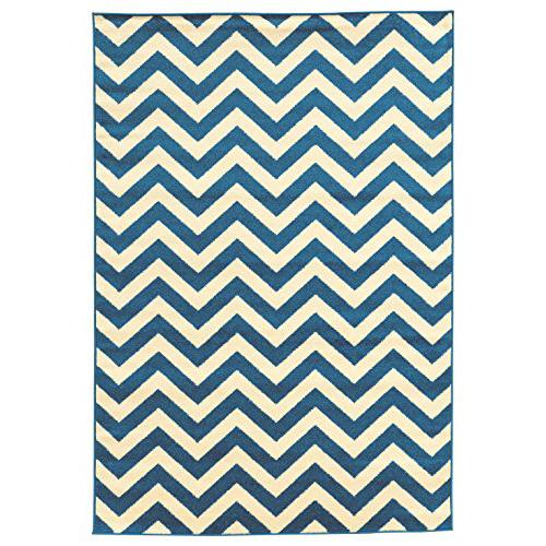 Claremont Chevron Blue 8'x10' Rug