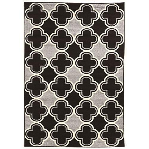 Claremont Quatrefoil Black/Grey 8'x10' Rug