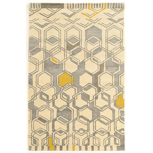 Aspire Wool Geo Ivory & Grey 5x8, Rug