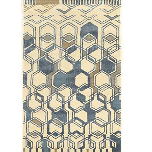 Aspire Wool Triangle Ivory & Grey 5x8, Rug