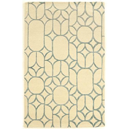 Aspire Wool Window Ivory & Turquoise8x11, Rug