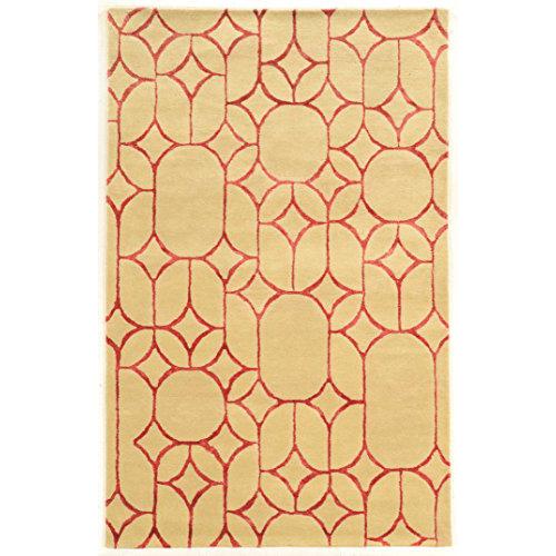 Aspire Wool Window Ivory & Coral 2x3, Rug