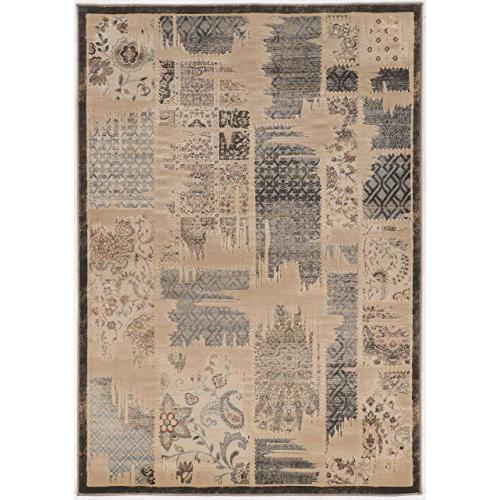 Jewel PatchWork Beige & Blue 5x7.6, Rug