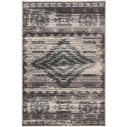 Vintage Aztek Grey & Charcoal 5x7.6, Rug