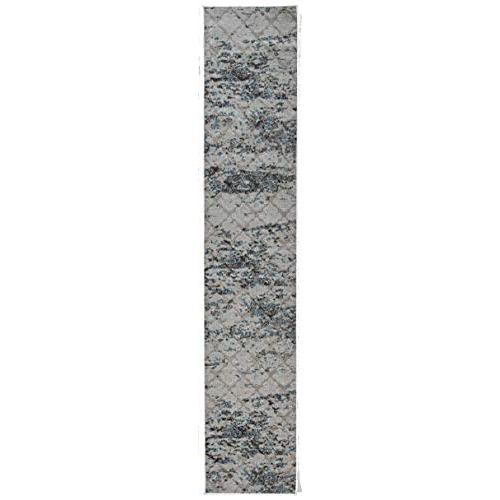 Vintage Trellis Grey & Charcoal 2x10, Rug