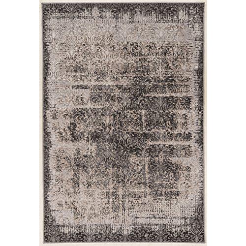 Evolution Damask Grey & Black 5x7.6, Rug