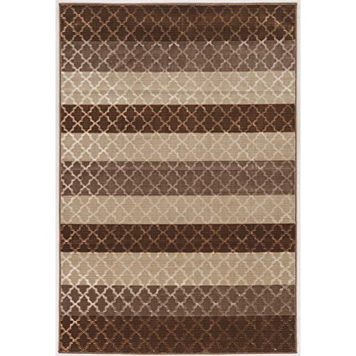 EvolutionTrellisStripesBeige&Brown8x10.3, Rug