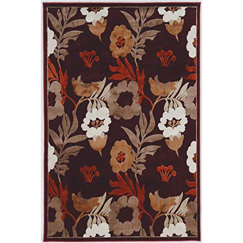 Hi Lo Floral Brown & Beige 5x8, Rug