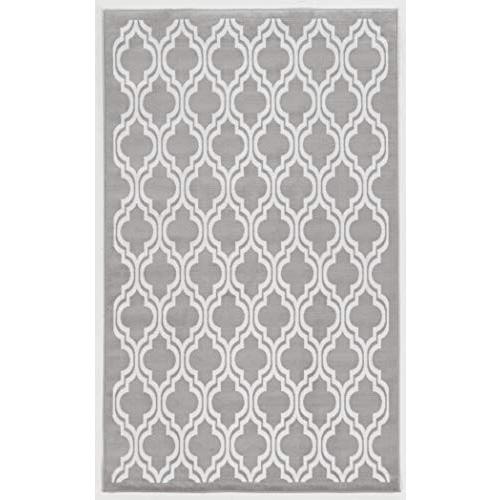 Capri Quatrafoil Grey & Cream 4.4x7.3, Rug