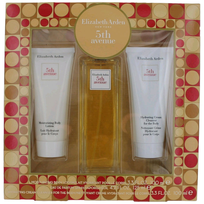 5th Avenue by Elizabeth Arden, 3 Piece Gift Set women with Cleanser