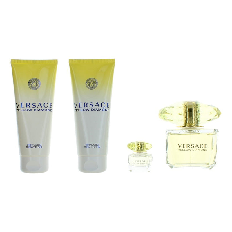 Versace Yellow Diamond by Versace, 4 Piece Gift Set for Women