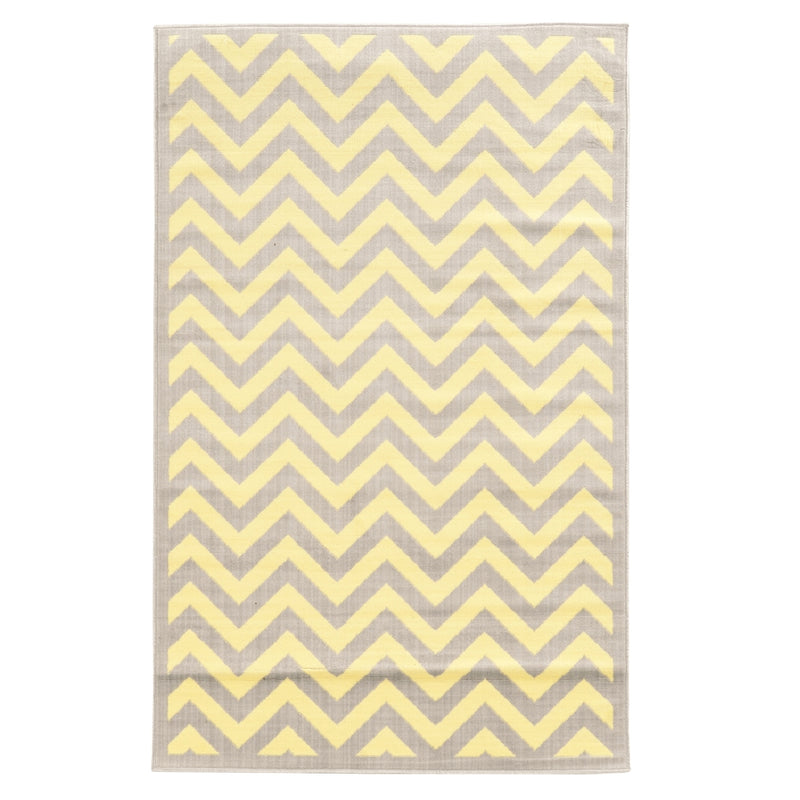 Capri Chevron Grey & Cream 4.4x7.3, Rug