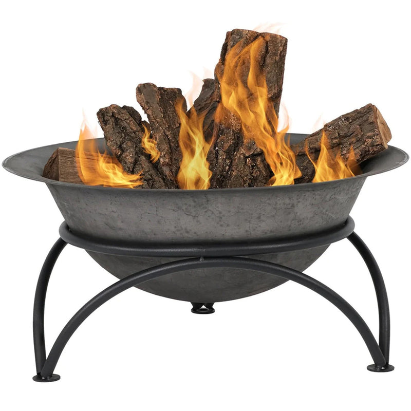 23.5 inch Wood-Burning Small Cast Iron Fire Pit Bowl with Stand