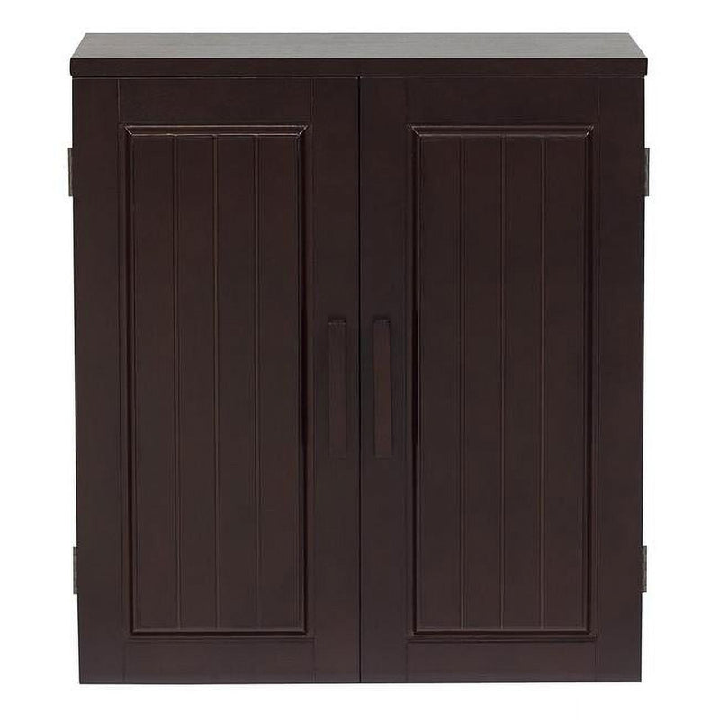 Dark Birch Wood Finish Bathroom Wall Cabinet