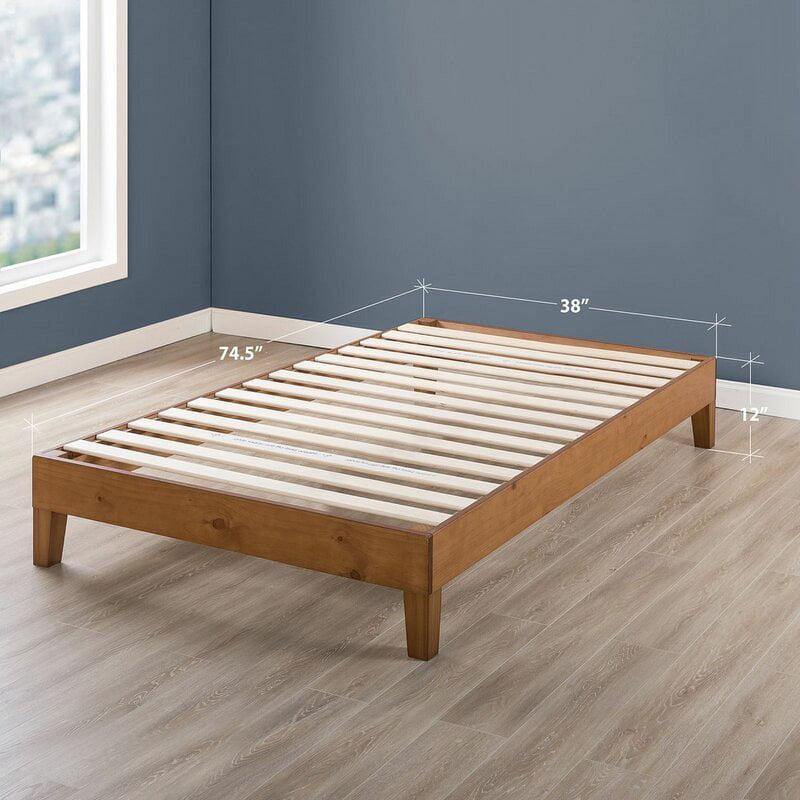 Twin size Modern Solid Wood Platform Bed Frame in Natural