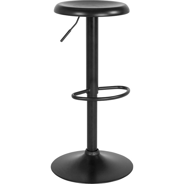 Adjustable Height Retro Barstool in Black Finish