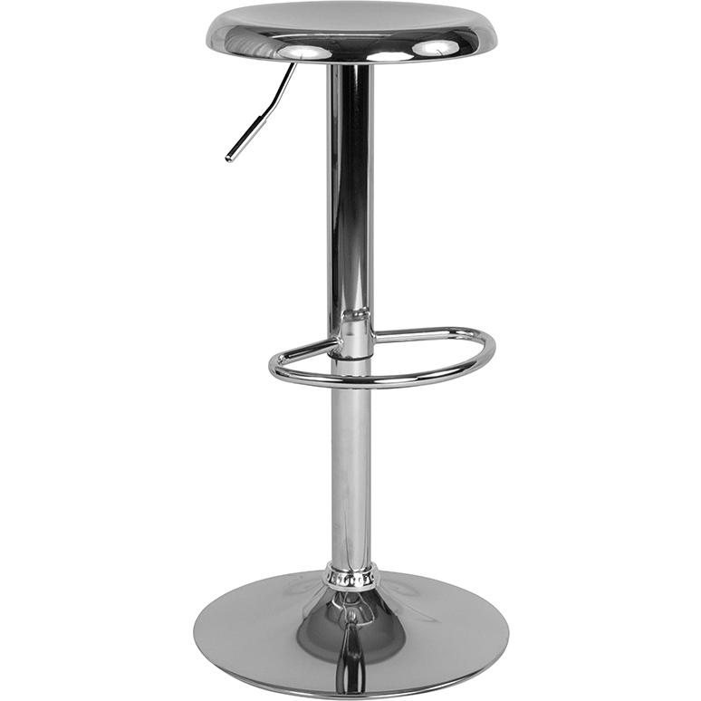 Adjustable Height Retro Barstool in Chrome Finish