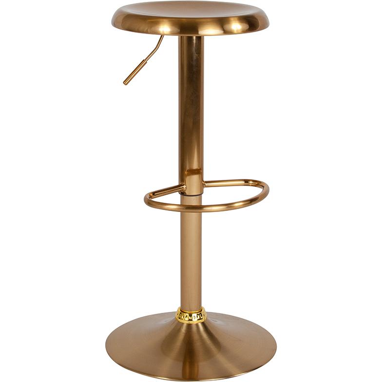 Adjustable Height Retro Barstool in Gold Finish