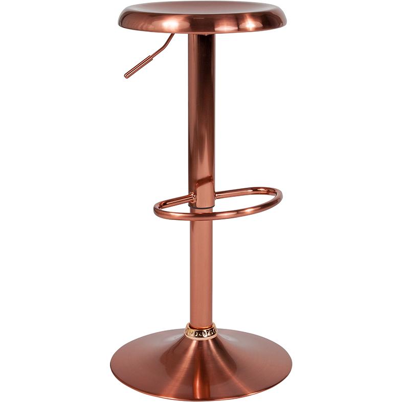 Adjustable Height Retro Barstool in Rose Gold Finish