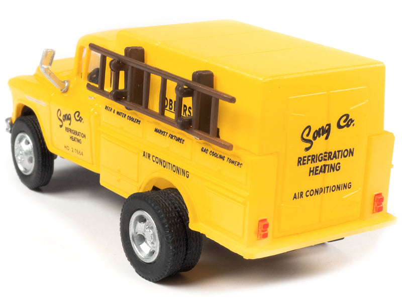 1955 Chevrolet Utility Truck Yellow Song Co. Refrigeration and Heating 1/87 (HO) Scale Model by Classic Metal Works