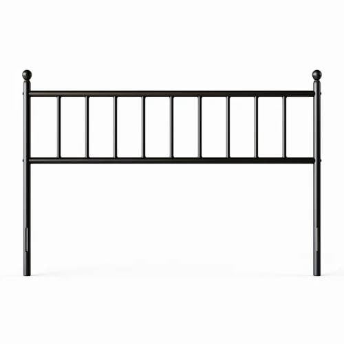 Full size Traditional Farmhouse Headboard in Matte Black Metal Finish