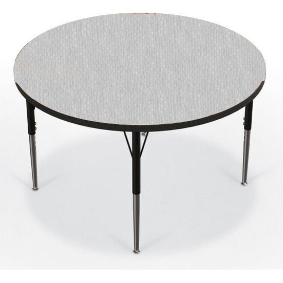 Activity Table - 42  Round - Gray Nebula Top Surface - Black Edgeband