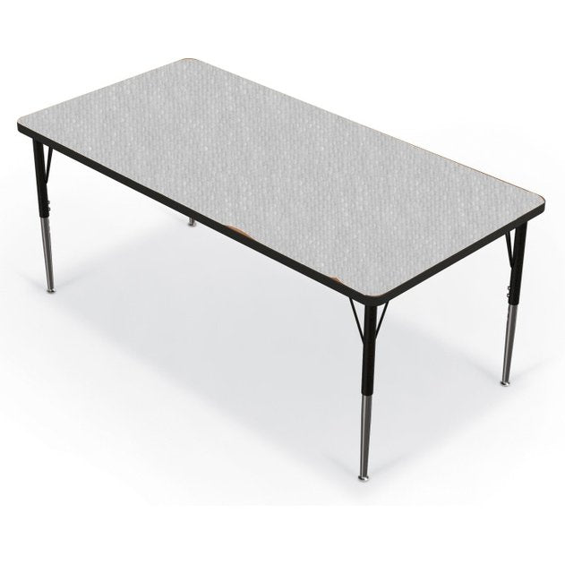 Activity Table - 30 X60  Rectangle - Gray Nebula Top Surface - Black Edgeband