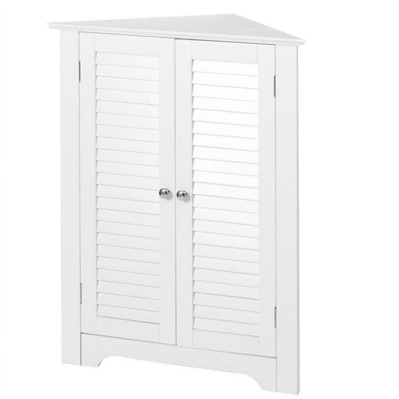 White Corner 2 Door Space Saving Bathroom Storage Cabinet