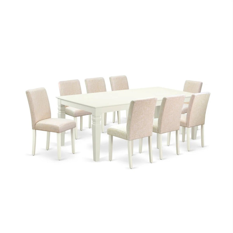 Dining Room Set Linen White, LGAB9-LWH-02