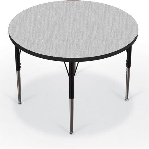 Activity Table - 36  Round - Gray Nebula Top Surface - Black Edgeband