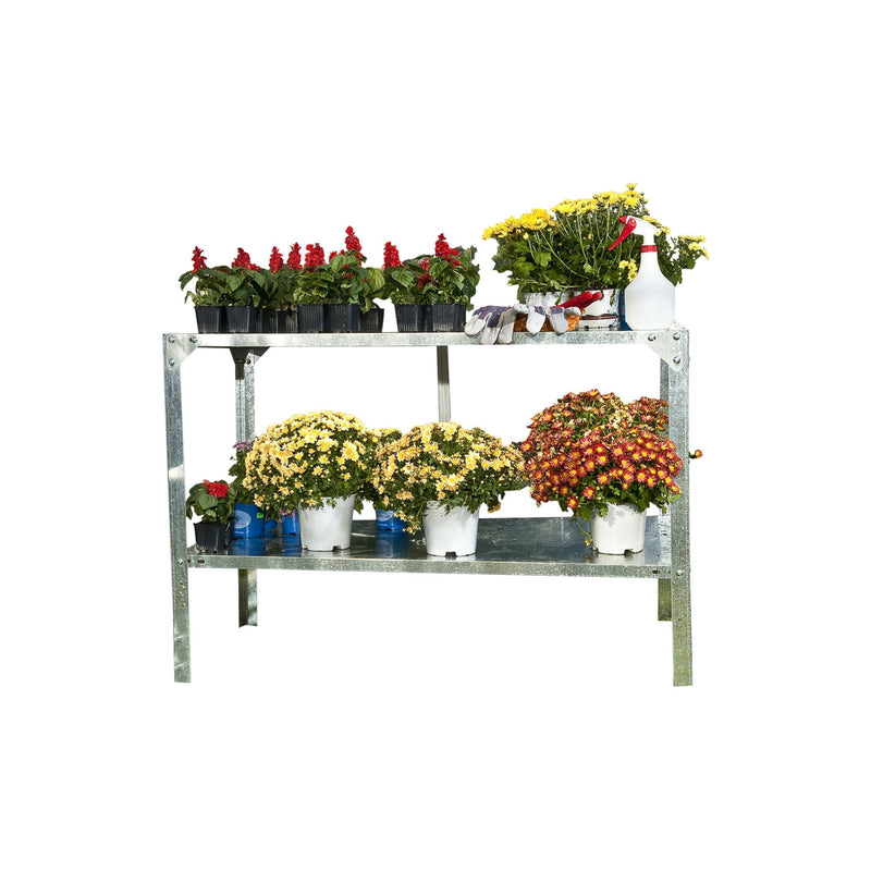 Outdoor Metal Shelving Unit Garden Potting Bench in Sturdy Galvanized Steel