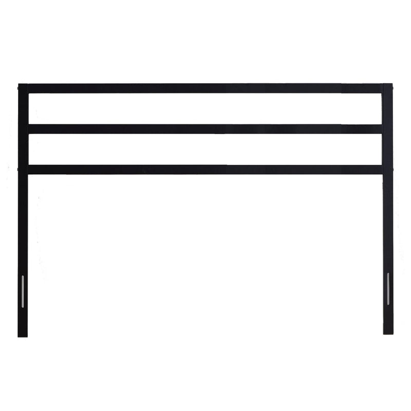 California King Modern Headboard in Matte Black Metal Finish