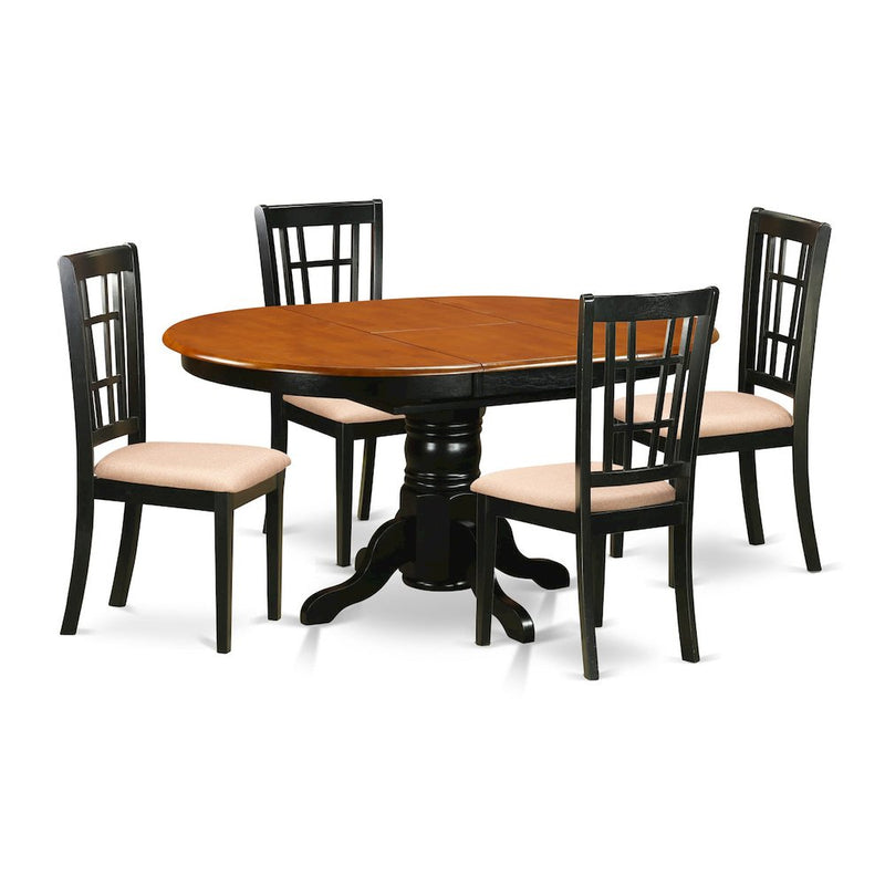 KENI5-BCH-C 5 PC Kitchen Table set-Dining Table with 4 Wood Kitchen Chairs